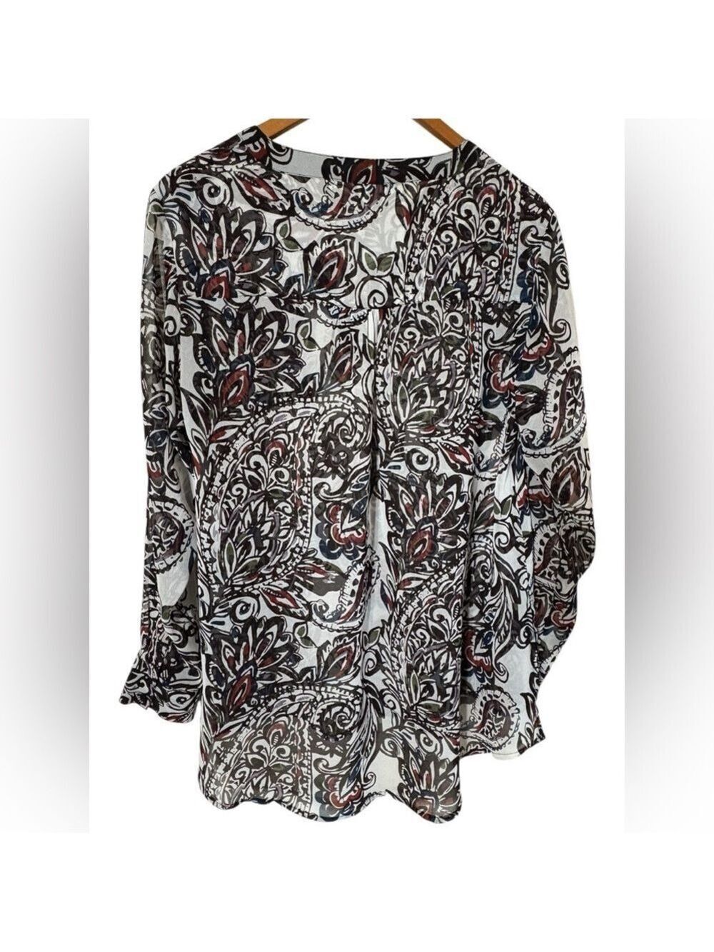Ariat-women’s medium semi sheer hi/low hem tunic. Gorgeous colors. GUC! - Picture 13 of 15